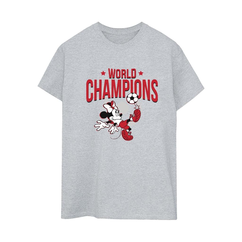 Disney Womens/Ladies Minnie Mouse World Champions Cotton Boyfriend T-Shirt