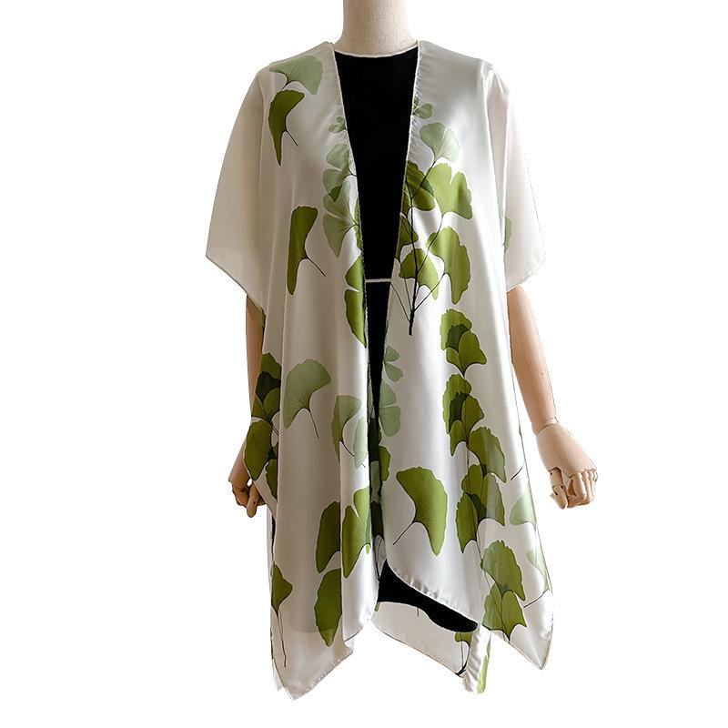 Spring And Summer Lijing Forging Sunscreen Silk Scarf Cape Split Shawl Femininity High-End Scarf Outer Wear