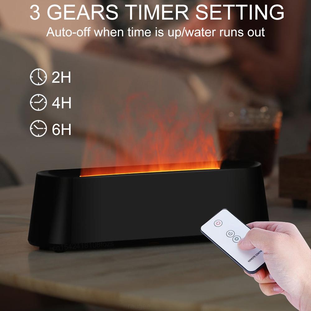 Ароматический увлажнитель воздуха с цветным пламенем, диффузор аромата 250 мл, диффузор эфирного масла, USB-диффузоры увлажнителя воздуха с пультом дистанционного управления