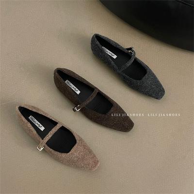 Мода Байламос Зима Новый Бренд Женские Балетки Круглый Носок Мелкие Слипоны Женские Повседневные Балетки Мягкая Кожа Элегантные Туфли для Платья