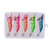 5Pcs 10CM/12G Luminous Shrimp Bait with Squid Jig Hook Realistic Bionic Artificial Lure Saltwater Freshwater Bass Walleye Trout Fishing Accessories