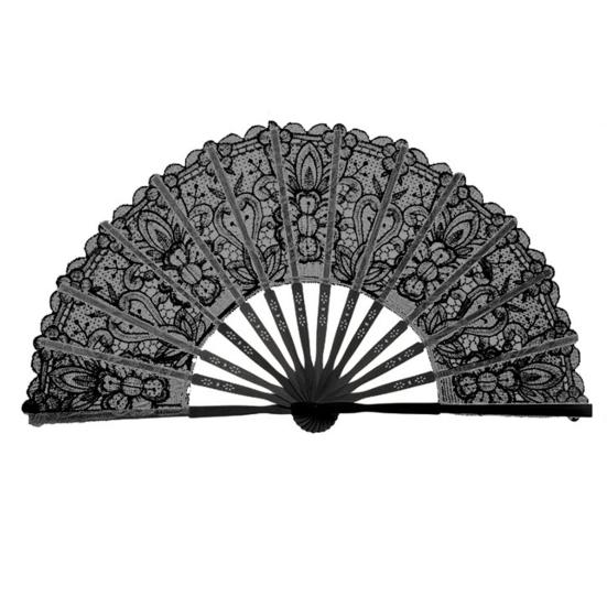 Складной веер в винтажном стиле с кружевной отделкой и подвеской с кисточкой Элегантный ручной веер из ткани и бамбука Полый веер для свадебной вечеринки Домашний декор