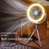 Outdoor Camping Fan Rechargeable Desktop Portable Circulator Wireless Ceiling Electric Fan Light Mini Standing LED Fan Lamp