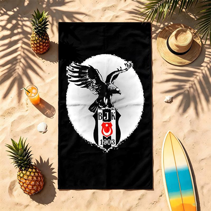 Besiktas JK (5) Theme Beach Towel Sand Resistant Soft And Comfortable Suitable For The Pool Camping Yoga And Diving A Travel