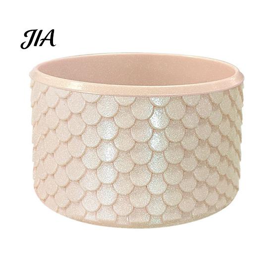 Ice Cup Base Protector Silicone Boot, Fish Scale Pattern Decor, Soft Elastic Water Bottle Protective Sleeve, Anti-Slip Bottom Cover for Sports Bottles