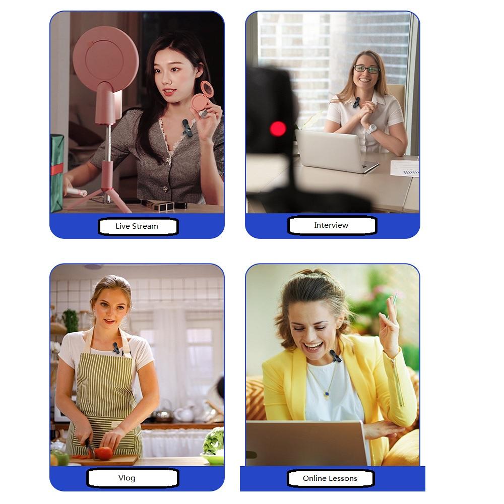 НОВЫЙ черный петличный микрофон, беспроводной мини-микрофон для записи аудио и видео для iPhone