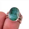 Emerald(Simulated) Handmade 925 Sterling Silver Jewelry Two Tone Ring S.6 C4c08