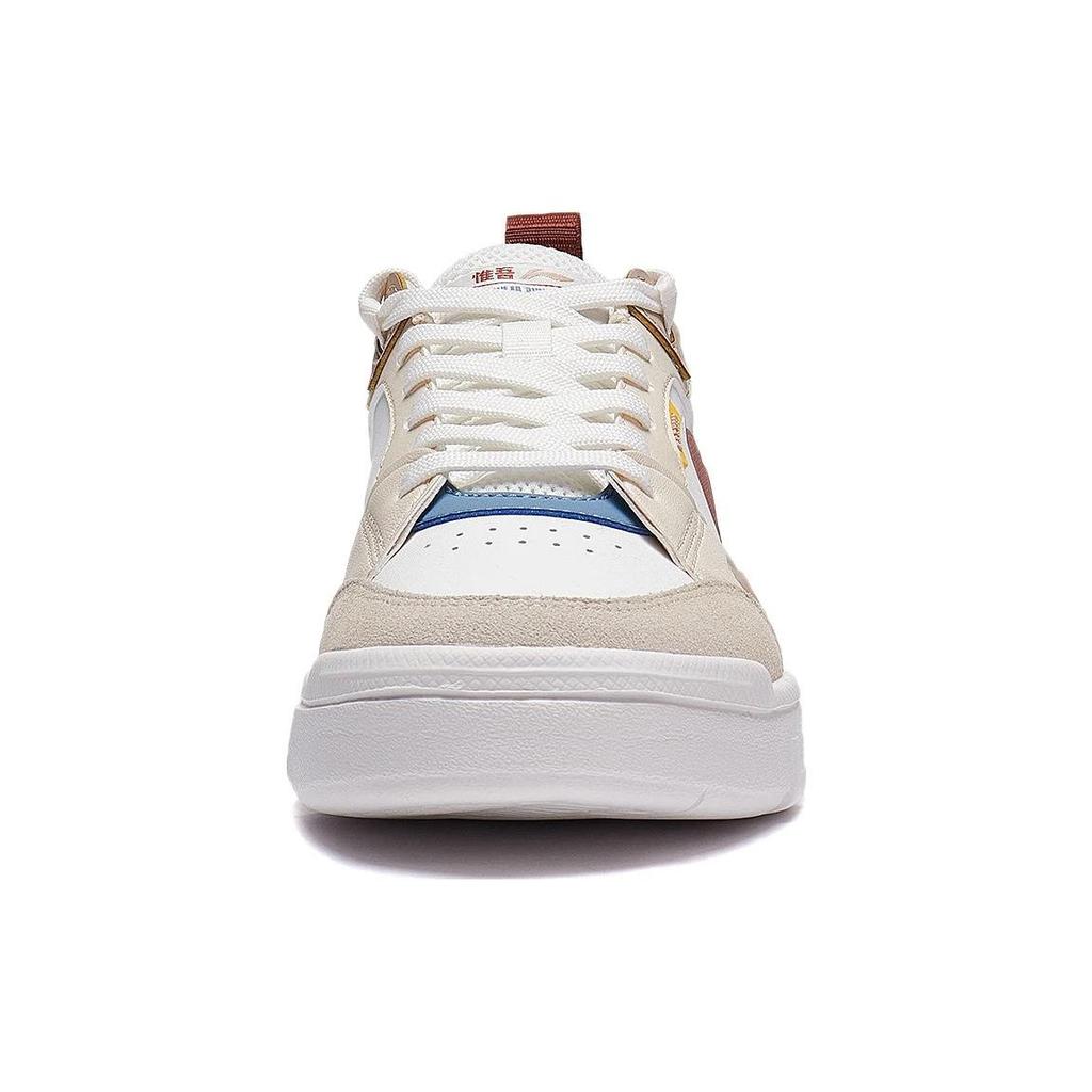 Li Ning Common 80s удобные универсальные легкие повседневные нескользящие прочные низкие кроссовки для скейтбординга женские кроссовки коричневые белые AGCT228-3