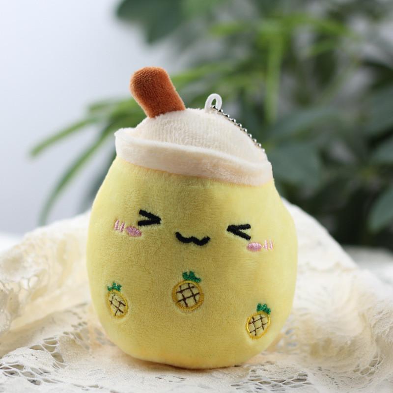 Очаровательный плюшевый брелок в виде чашки молочного чая с яблоком, мягкая игрушка из короткого плюша, подарок