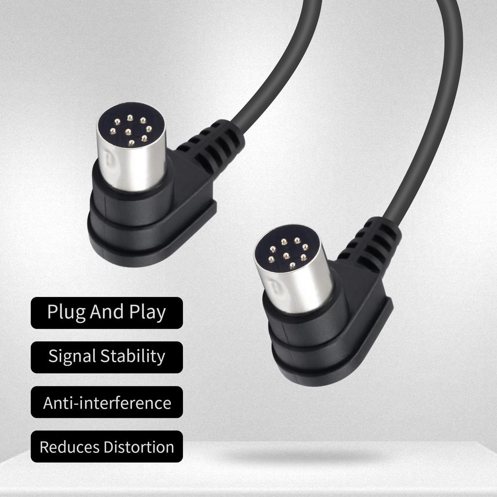 Poyiccot DIN-разъем Прямоугольный DIN Папа-папа Кабель для динамика MIDI DIN-разъем DIN Совместимый с системой 8-контактный кабель, 8-контактный кабель, 8-контактный