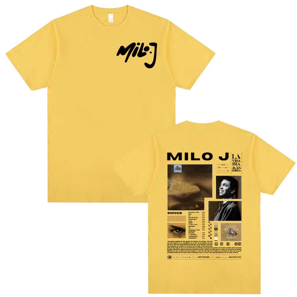 Rapper Milo J Music Album 2025 Tour Merch T Shirts Fashion Hip Hop Street Pop Music T Shirt Unisex Women Casual 100 Cotton Tshirt