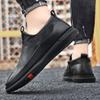 Fashion Man PU Leather Casual Shoes Man Sneakers Comfortable Slip On Flats  Fashion Korean Shallow Loafers Zipper Flat Sneakers 2024
