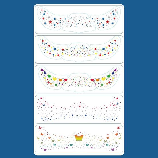 Радужный фестиваль наклейки на лицо Металлические веснушки Наклейки в виде сердечек Водостойкие временные татуировки для вечеринок фестивалей фотобудок