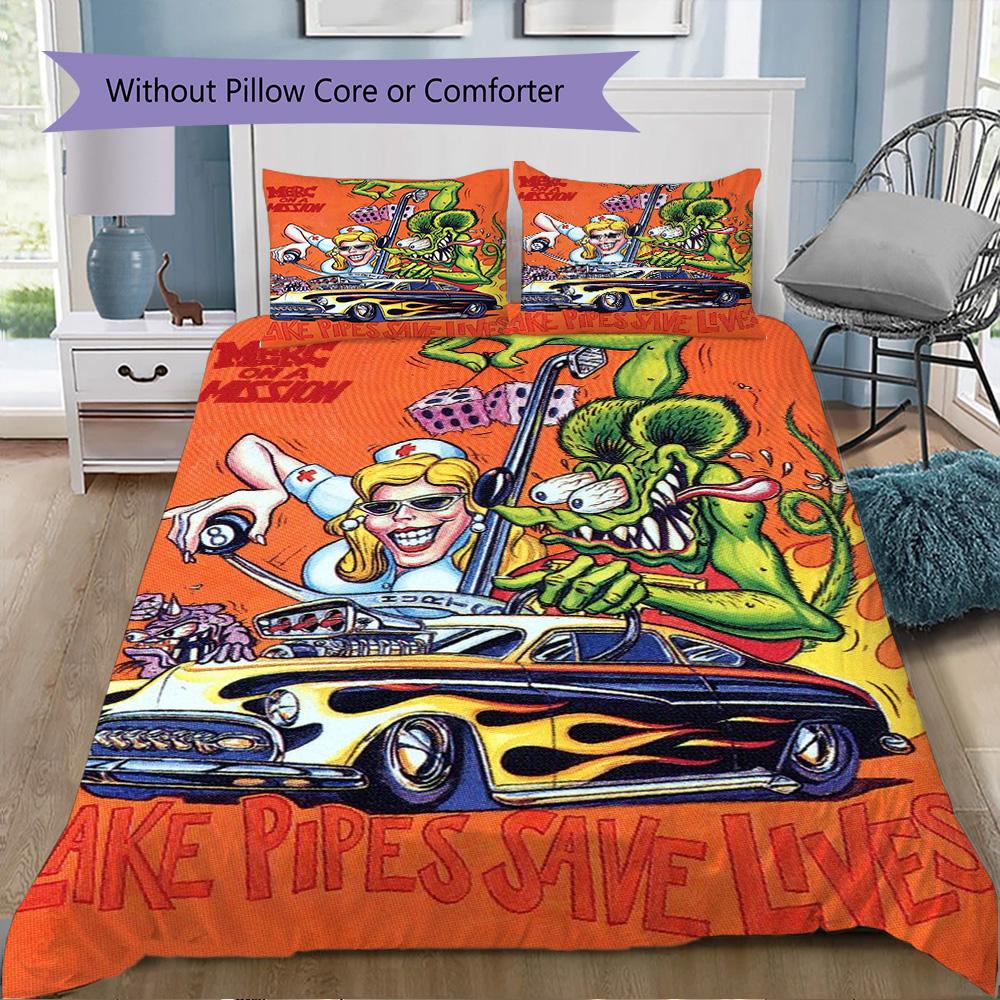 Retro Mouse Pattern Bedding,Quilt Set Quilt Cover Pillowcase Home Birthday Gift (1*duvet cover+2*pillowcase,without core)SSJT0917289