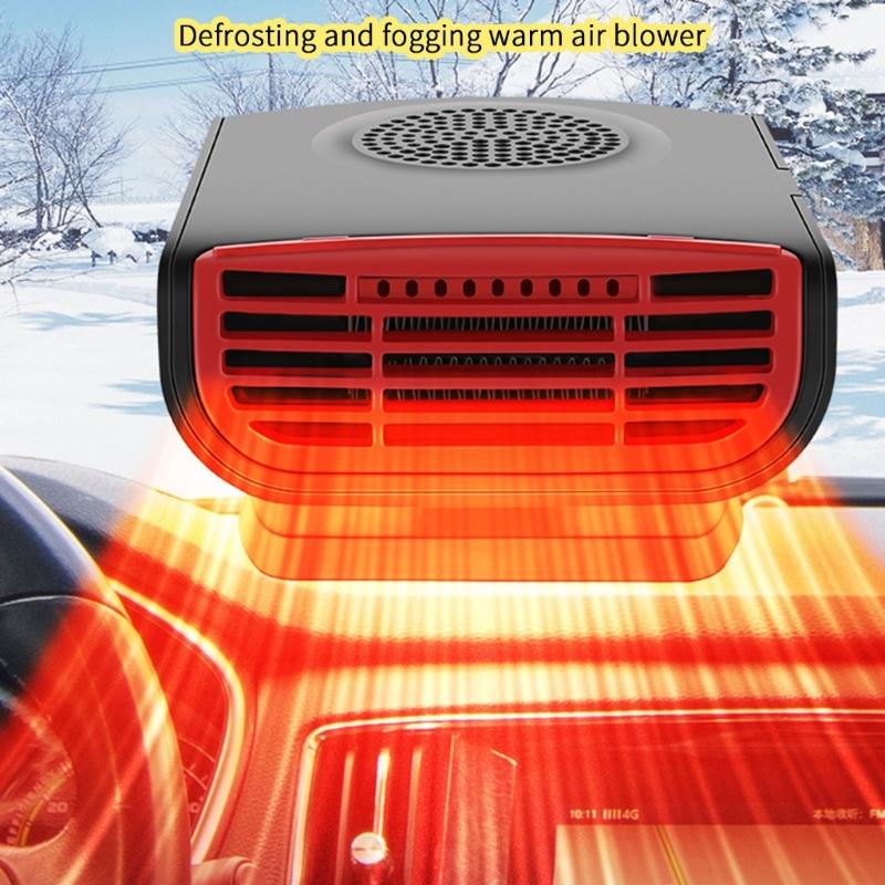 12V Car Defroster Demister Heater Cooling Fan Adhesive Windshield Defogger Car Interior Accessories Angle Adjustable