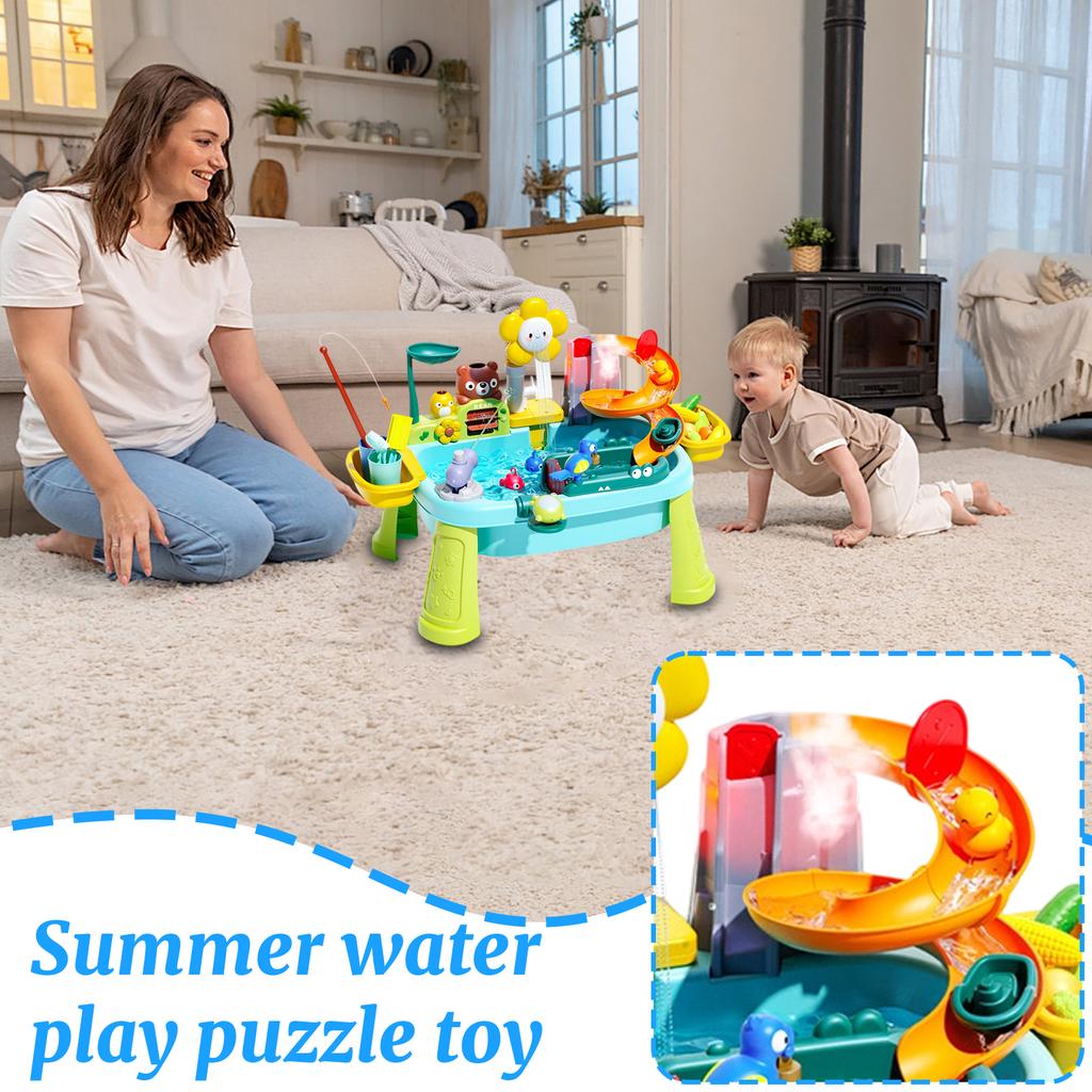 Интерактивный водный стол, подходящий для детей 1-3 лет, летние игрушки-пазлы для игр с водой