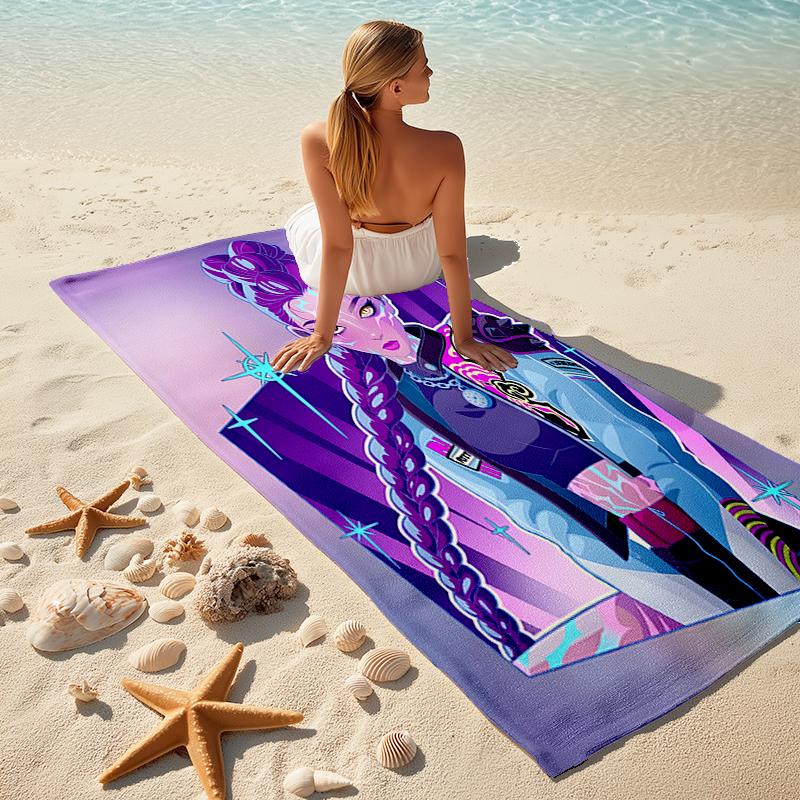 1pc KPop Demon Hunters RUMI3 Beach Towel, Comfortable and Thick, and Swimming/Bath/Picnic/Camping Towel, Suitable for Seaside Beaches