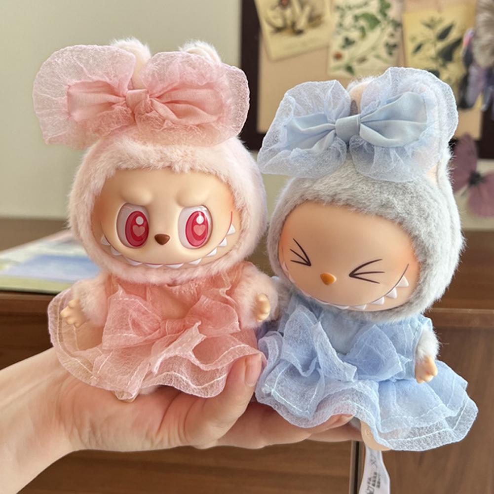 For 17cm Labubu Doll Clothes Fashion Clothes Gauzy Skirt Doll Clothes Hat Dolls Accessories Cute Decoration Little Cloths