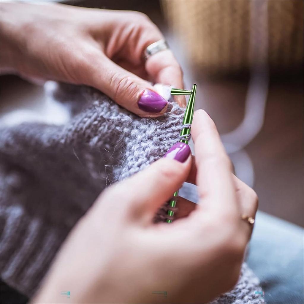 Короткий набор сменных спиц для вязания, 2-дюймовый металлический набор круговых спиц для начинающих, 12 пар