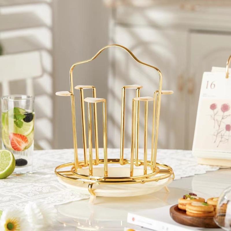 Подставка для кружек из золота, кухонный органайзер, круглая сушилка для стекла, сушилка для бутылок, чашек, кухонные принадлежности, органайзер для кухонных принадлежностей