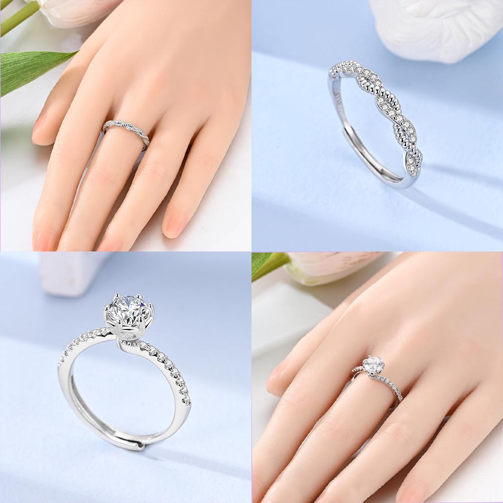 Girl Original Metal Round Zirconia Ring Accessory Twisted Intertwined Valentine'S Day Fine Wedding Gifts Accessory Set Elegant Fashion Beautiful