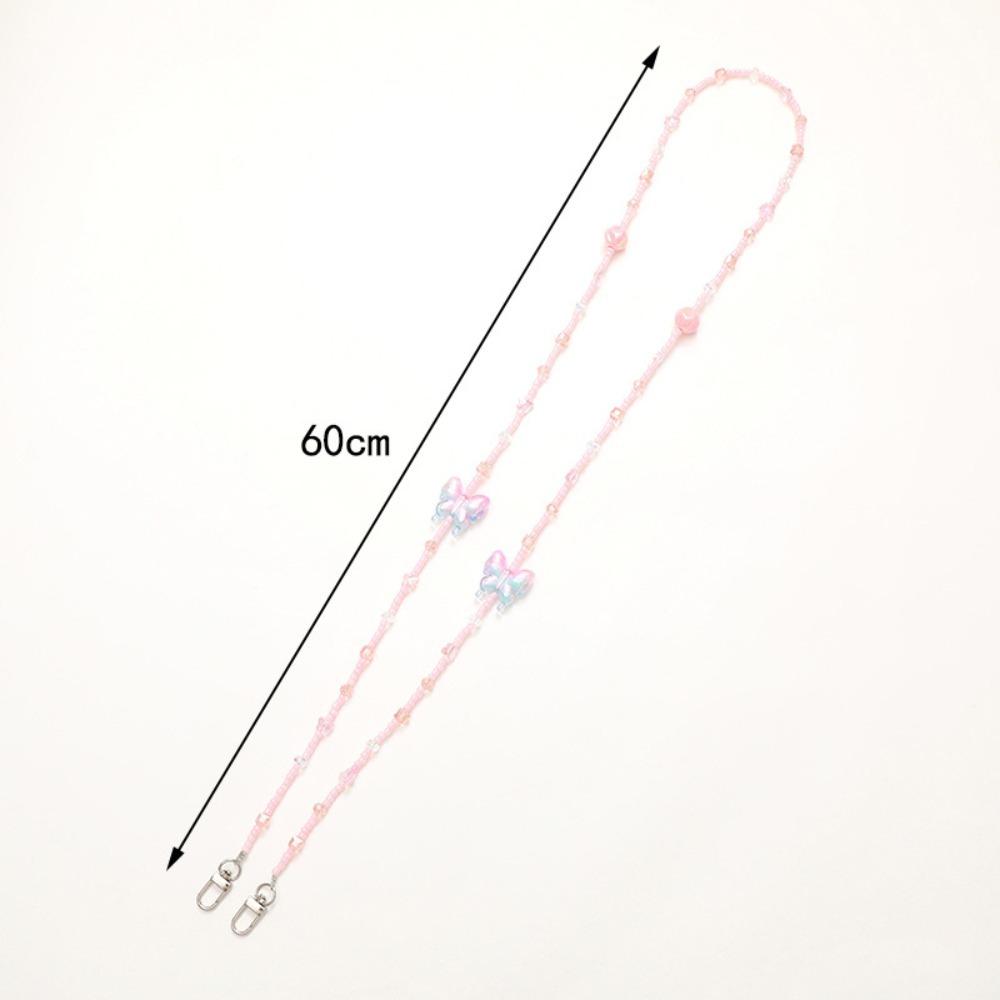 Ремешок для телефона с бусинами против потери, красочный шнурок для мобильного телефона с бабочками, мобильный телефон