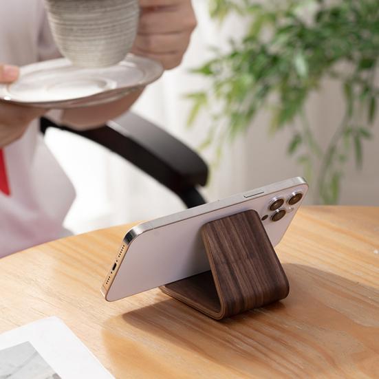 Mobile Phone Stand Walnut Solid Wood Phone Stand Creative Desktop Support Rack for Home Travel Office
