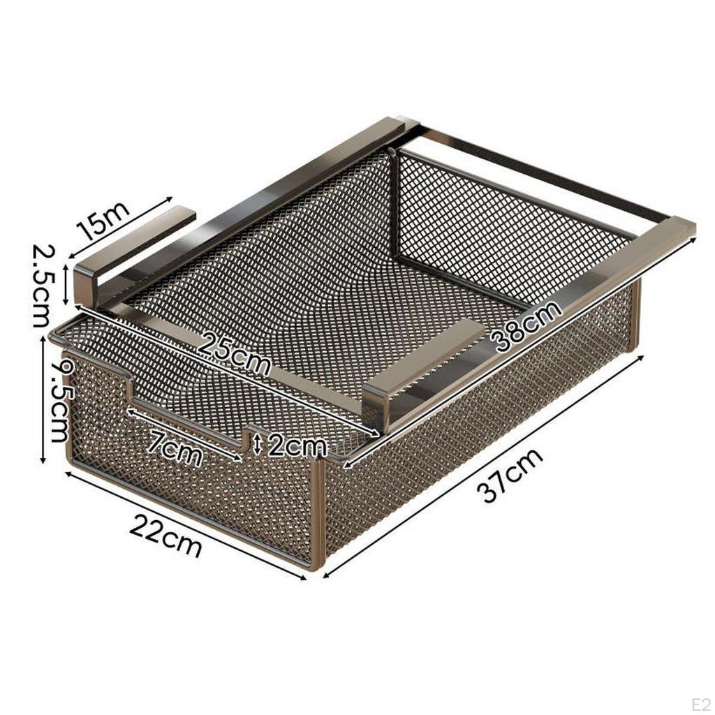 Hanging Pullout Drawer Basket Under Table Shelf Storage Organizer for Kitchen