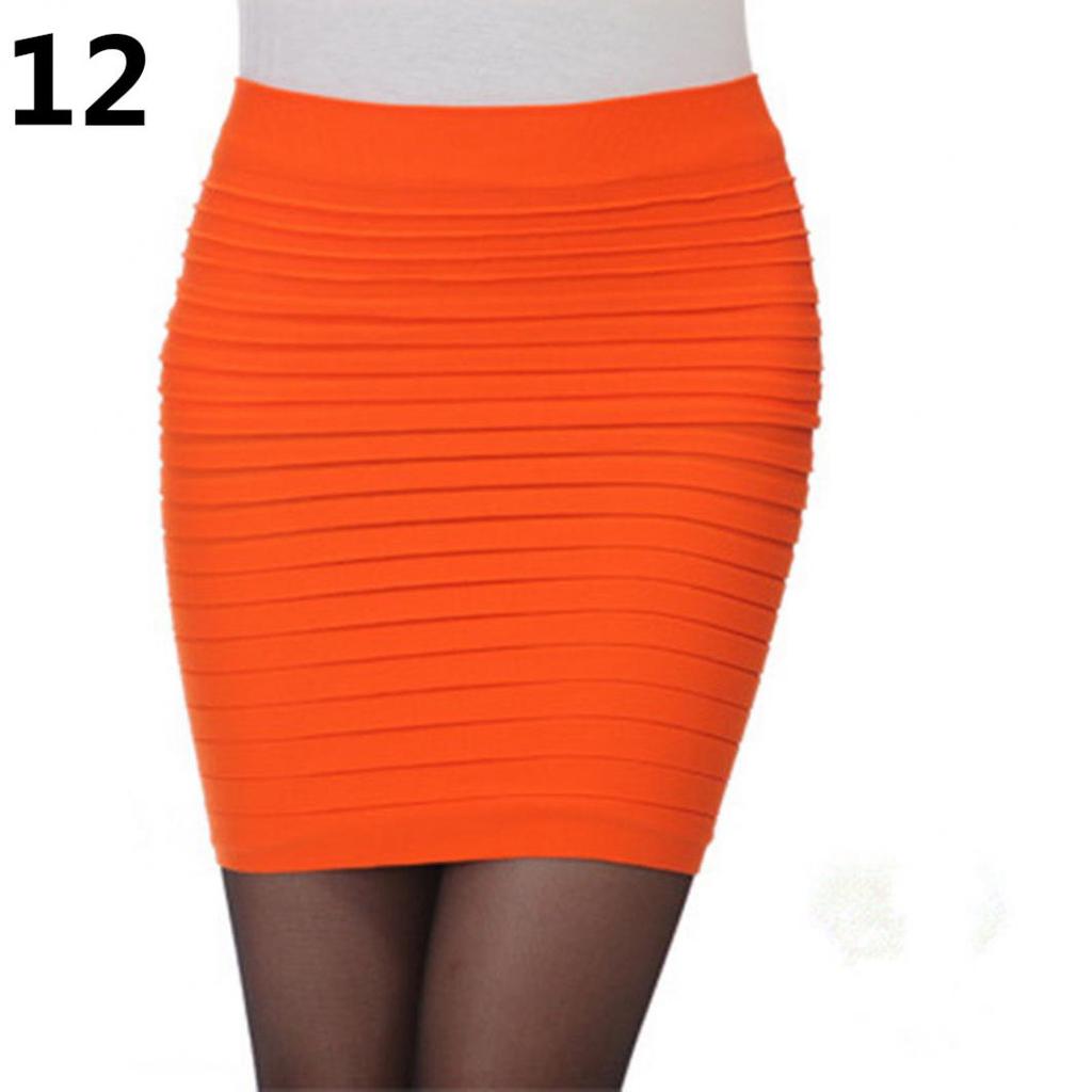 Ladies Sexy Stretch Tight Short Fitted Skirt