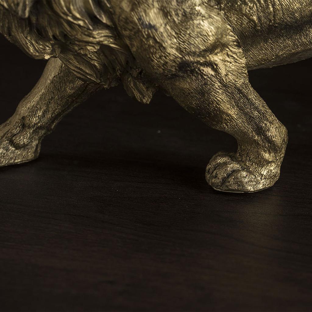 Золотой король лев смоляной орнамент домашний офис настольная статуя животного украшения аксессуары гостиная украшение дома