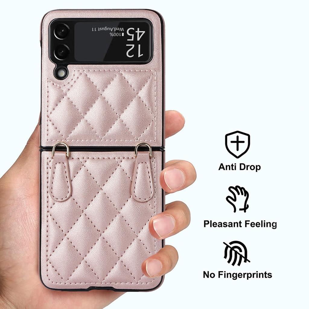 Применимо к чехлу для мобильного телефона Samsung Z Flip6 Flip4 маленький ароматный ромбовидный шелковый шарф диагональный ремешок портативный карман для веревки 2