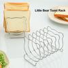 Bear-Shaped Toast Rack Stainless Steel 6-Slice Bread Holder for Air Fryer Oven Steamer Cute Even Heating Kitchen Accessories