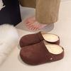 Retro Thick-bottomed Two-wear Women's Autumn and Winter New Outer Wear Versatile Velvet Comfortable Bag Head Half Slippers