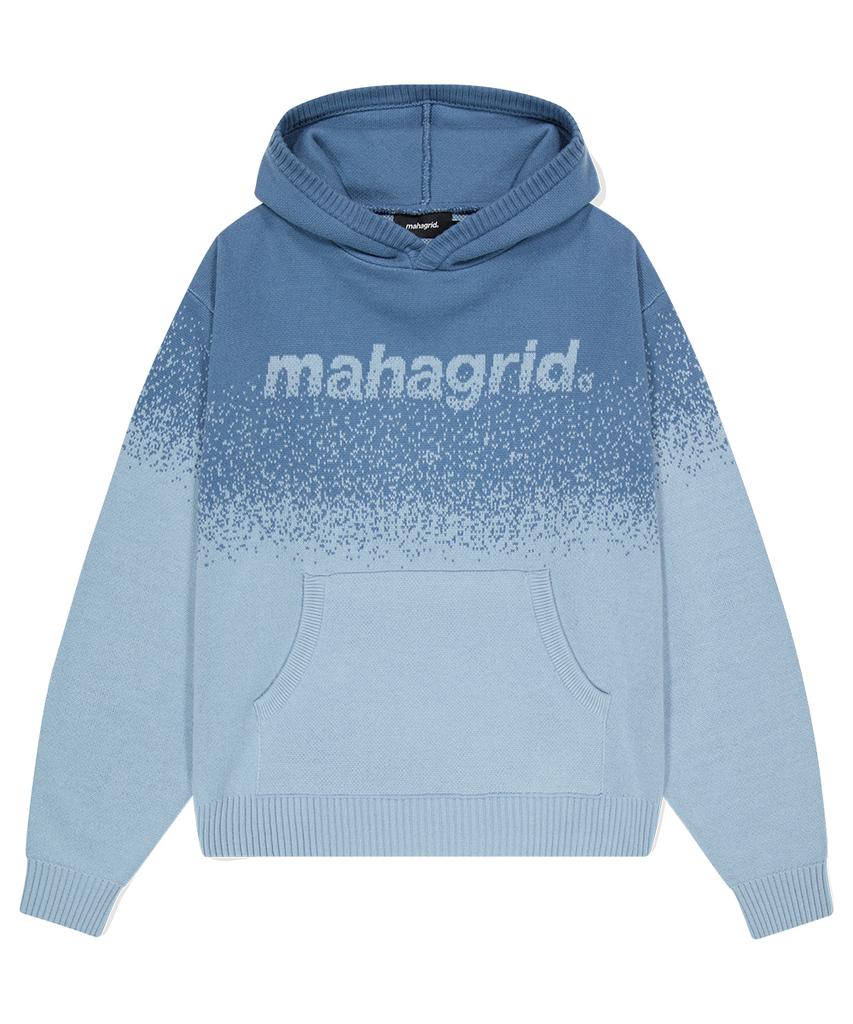 MAHAGRID Худи с омбре и базовым логотипом, синее(Mg2Dfmk630A)