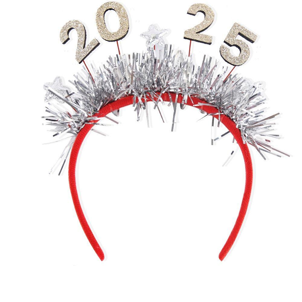 Головной убор с буквами, рождественский, пластиковый, новогодний, декоративный, головной убор 2025, повязка на голову для девочки