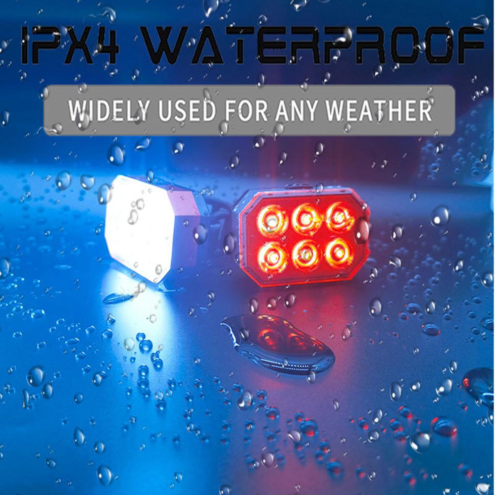 USB перезаряжаемый велосипедный фонарь, передний и задний велосипедный фонарь, водонепроницаемый предупредительный сигнал безопасности с 4