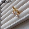 Gold Silver Color Bird Inlaid Pearl Earrings for Women Vintage Niche Design Fashion Jewelry Gifts Wholesale Party