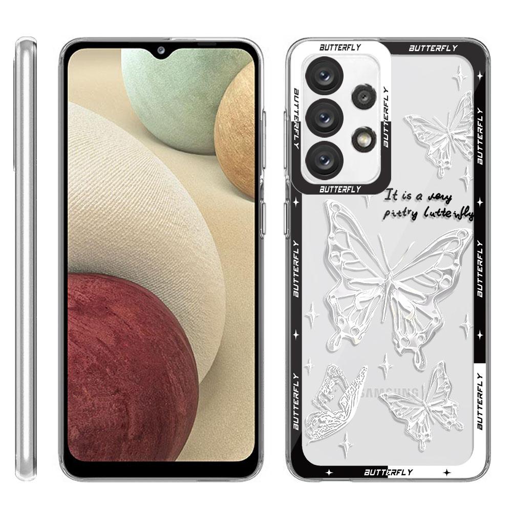Capa Retro Butterfly Pattern Phone Case for Samsung Galaxy A23 A33 A24 A34 A13 A73 5G A14 4G A25 A54 A15 Cover Clear Silicone