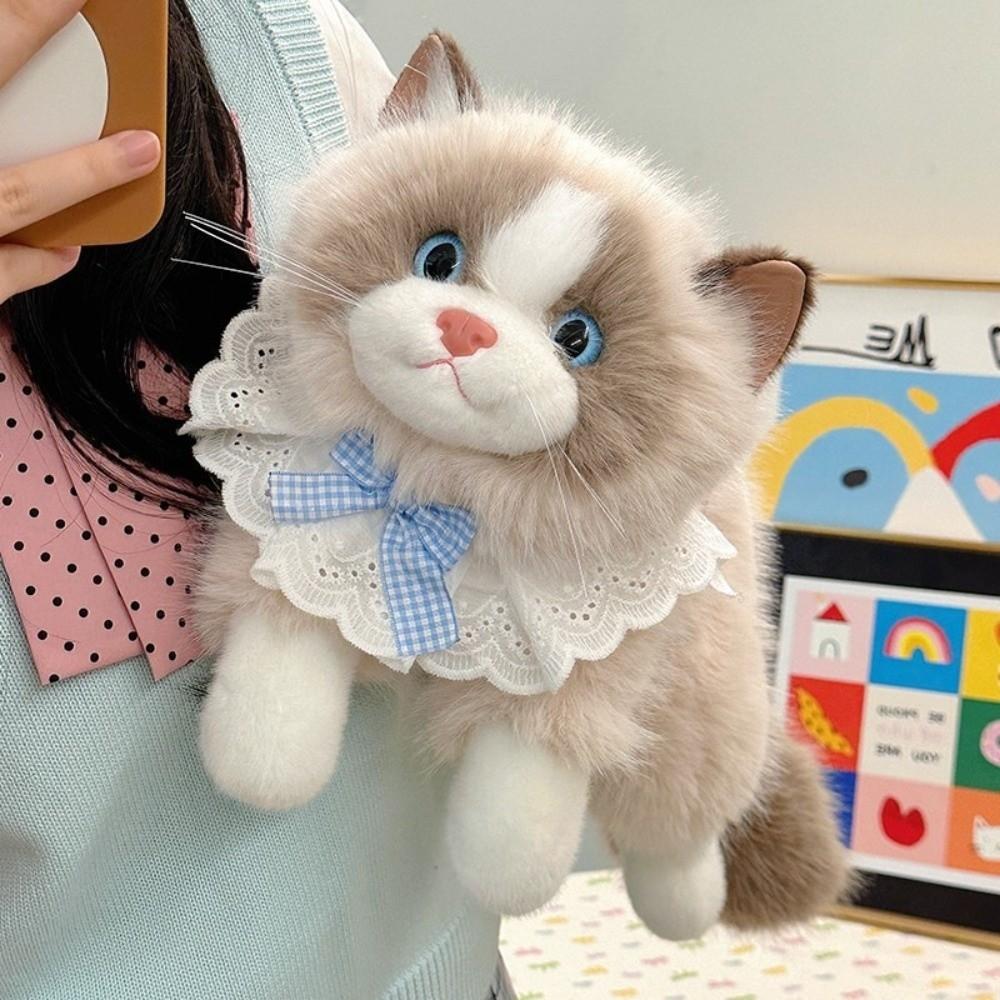 Soft Ragdoll Cat Plush Doll Voiced Realistic Cat Doll New Simulated Kitten Model  Home Decor