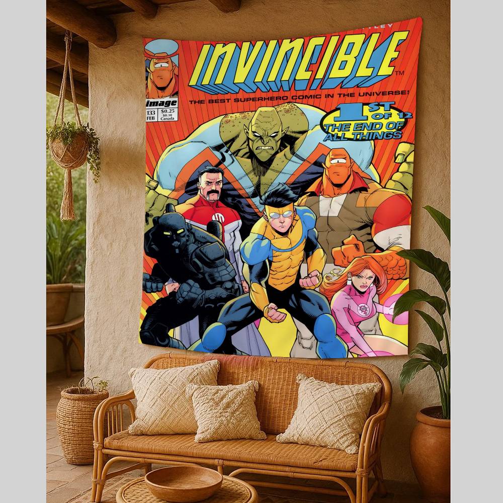 Cartoon Images IInvincibleS Tapestry Wall Hanging Cheap Hippie Wall Hanging Bohemian Wall Tapestries Mandala Wall Hanging Sheet