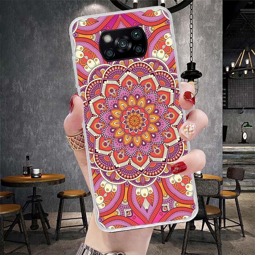 Цветной чехол-мандала с тотемом и цветами для Xiaomi Redmi 15C 15 13C 13 Poco X5 X6 X7 F7 Ultra M7 12C 12 10 10C 9C 9A 9T 9
