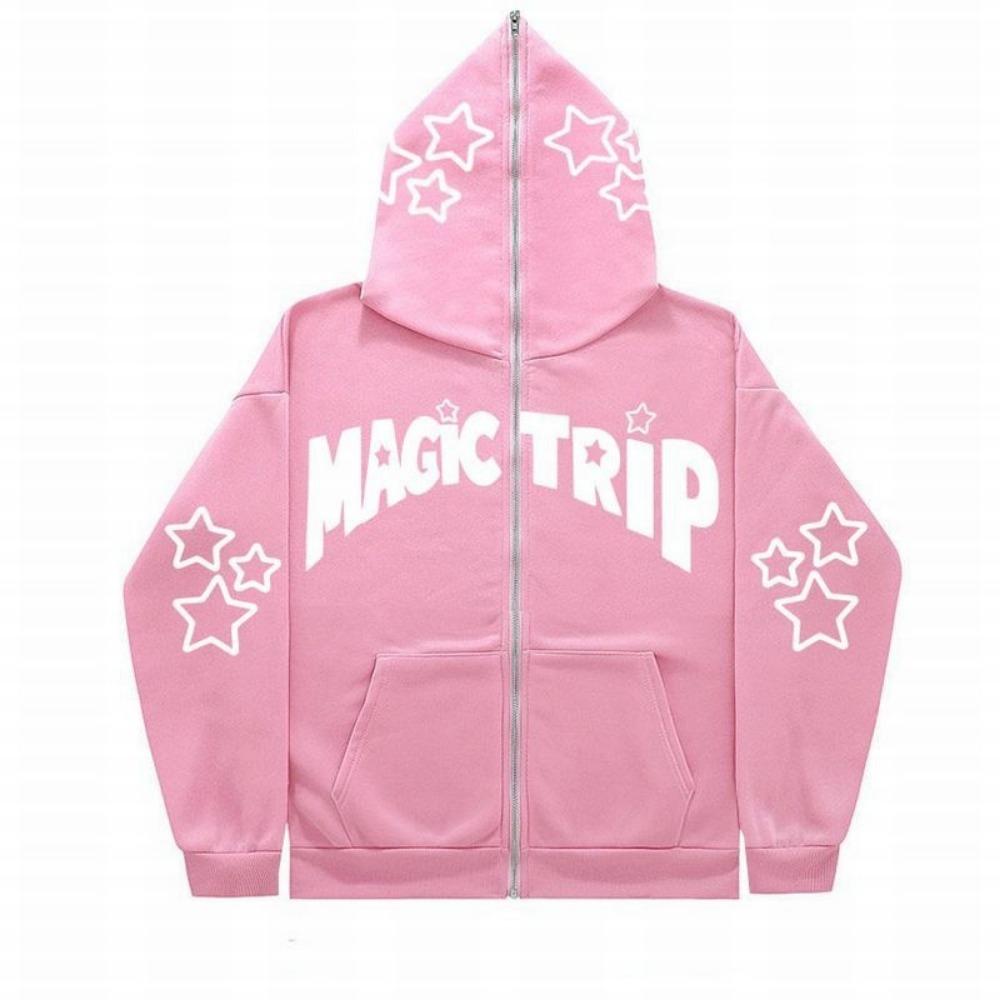 Толстовка с капюшоном Letter Star на молнии сверху, модная куртка, персонализированная мужская одежда