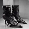 Ladies Vintage Punk Rivet High Heel Boots
