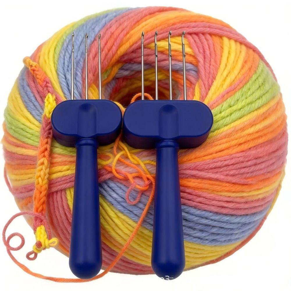 3/4 Latch Hook Yarn Crochet Hook Knitting Tool Plastic Crochet Hooks DIY Tassel Making