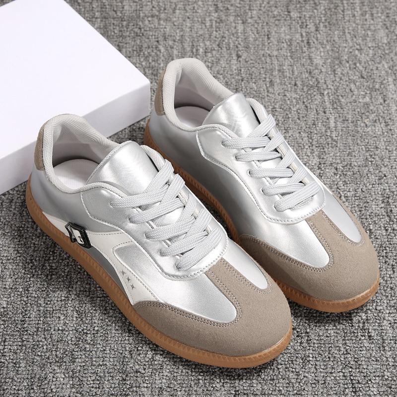 2024 Цветовая гамма Круглый носок Неглубокий носок Женские вулканизированные туфли Шнуровка Плоский каблук Неглубокий носок Удобная женская обувь