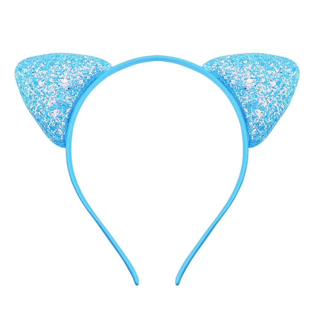 Glitter Cute Cat Ears Headband Kitty Headband Women Girls Kids Sparkly Hair Metal Hoop Shiny Hair Bands Hair Accessories