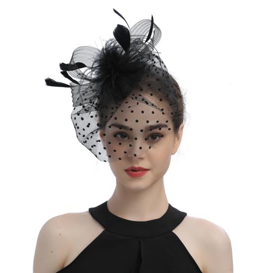 Feather Mesh Top Hat Headband Easy To Wear Style Headgear Daily Party Matching Lady Hair Accessories