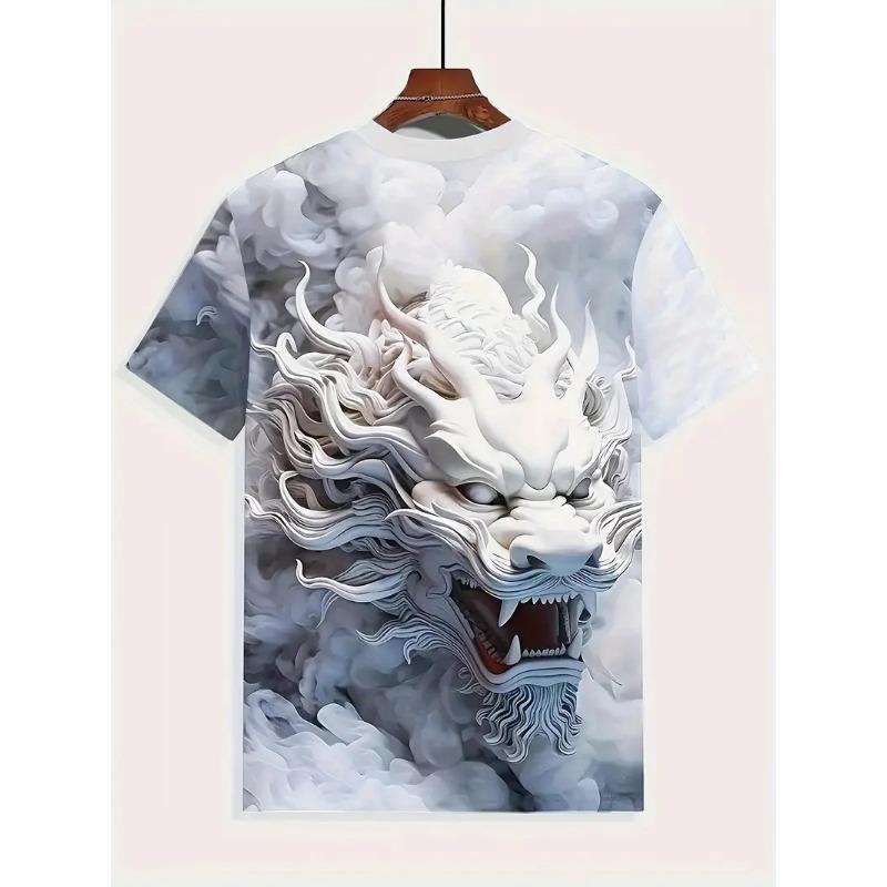Мужская повседневная футболка с круглым вырезом и 3D-принтом, легкая и удобная для ношения летом, модная и стильная, универсальная футболка с мультяшным рисунком