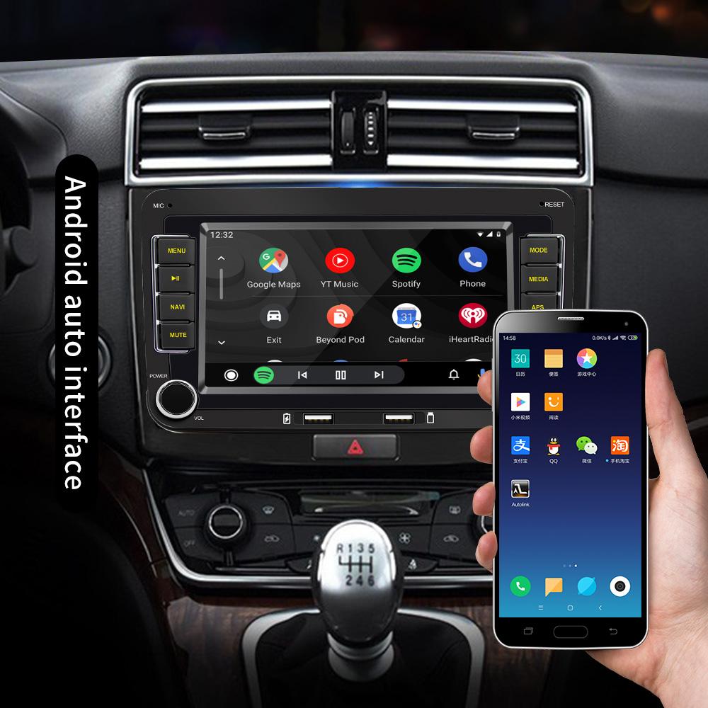 Автомобильное радио Autoradio 7 дюймов для VW Golf/Passat/Seat/Polo CarPlay Android 13 GPS навигация WiFi Bluetooth RDS FM радио 2 ГБ+32 ГБ