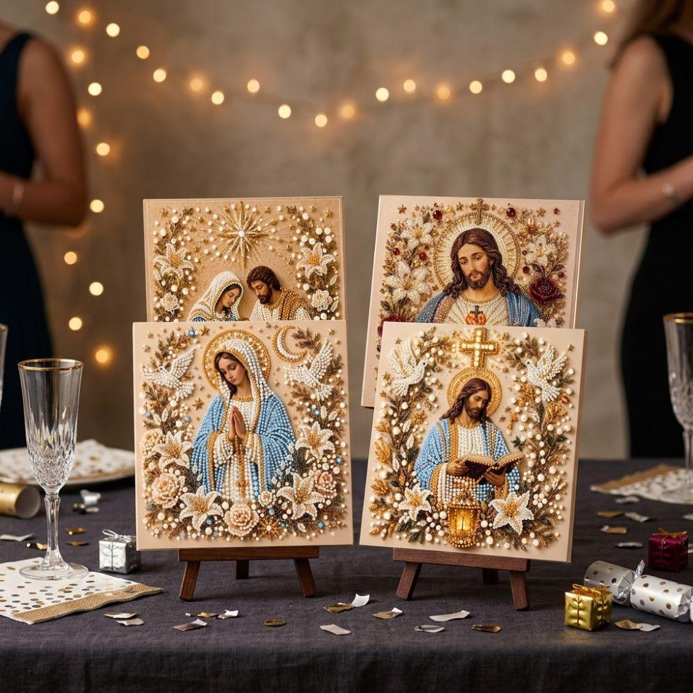 Nativity Scene Religious Pearl Painting Kit Virgin Mary Art Kit Living Room Decor